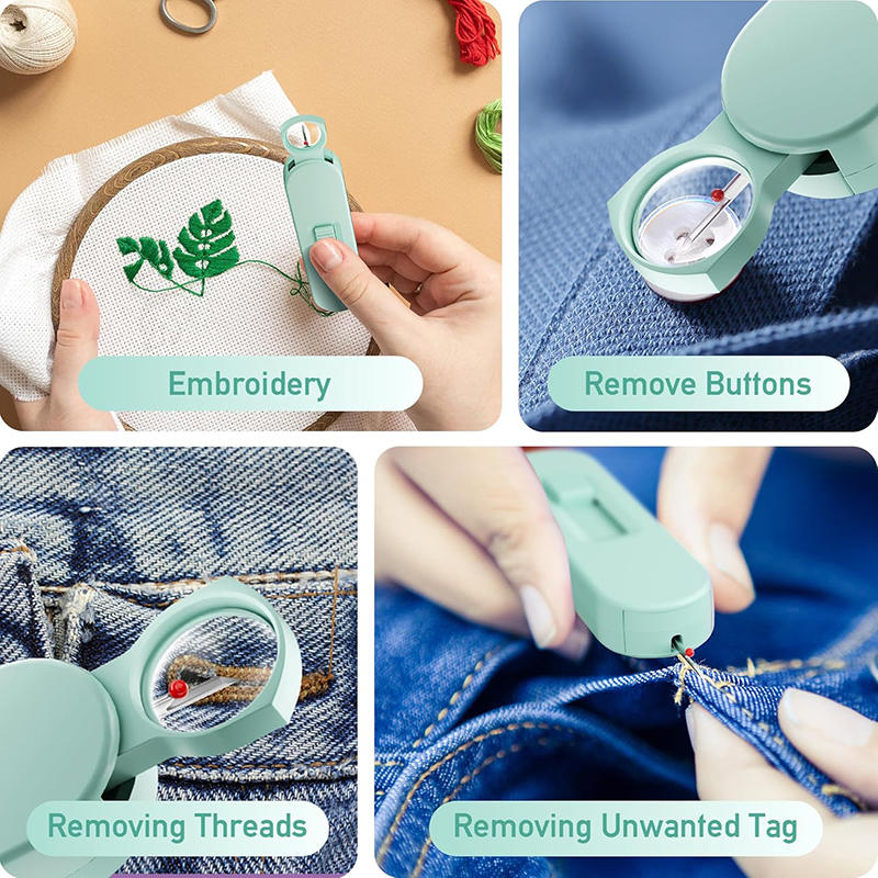 Sewing Tool for Precision Work Portable Thread Remover with Magnifying Glass for Sewing Quilting Retractable Seam Opener Stitch