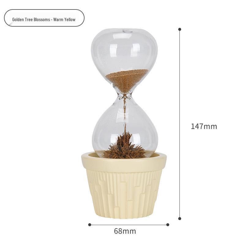 Magnetic Glass Hourglass Timer Ornament - High-End Mini Sand Flow Design