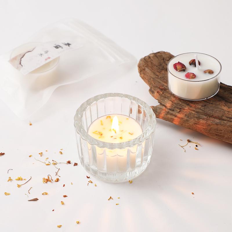 Handmade Scented Candle Favors - Chinese Style Dried Flower Tea Lights for Weddings & Festivals