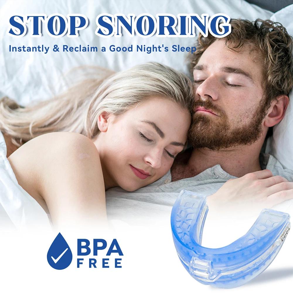 Stop Snoring Bruxism Silicone Mouth Guard Improve Sleeping Teeth Bruxism Sleep Aid Anti-Snore and Apnea Device To Stop Snoring