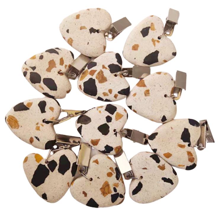 4 Pcs Table Cloth Clips for Outside Table Tablecloth Weights Clips Marble Heart Shape Heavy Duty Tablecloth Pendant