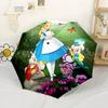 Alice Wonderland Portable Automatic Umbrella Compact 8-Rib Lightweight Sturdy Construction Travel Essential Elegant Women's Umbrella Spiritual Gift