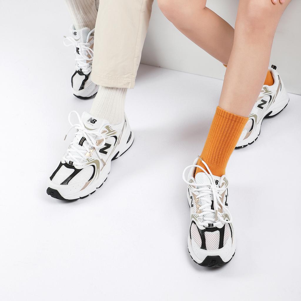 New Balance Nb 530 Series Retro Comfortable Mesh Fabric Synthetic Leather Low-Top Casual Running Shoes Unisex sneaker White Black MR530UNI