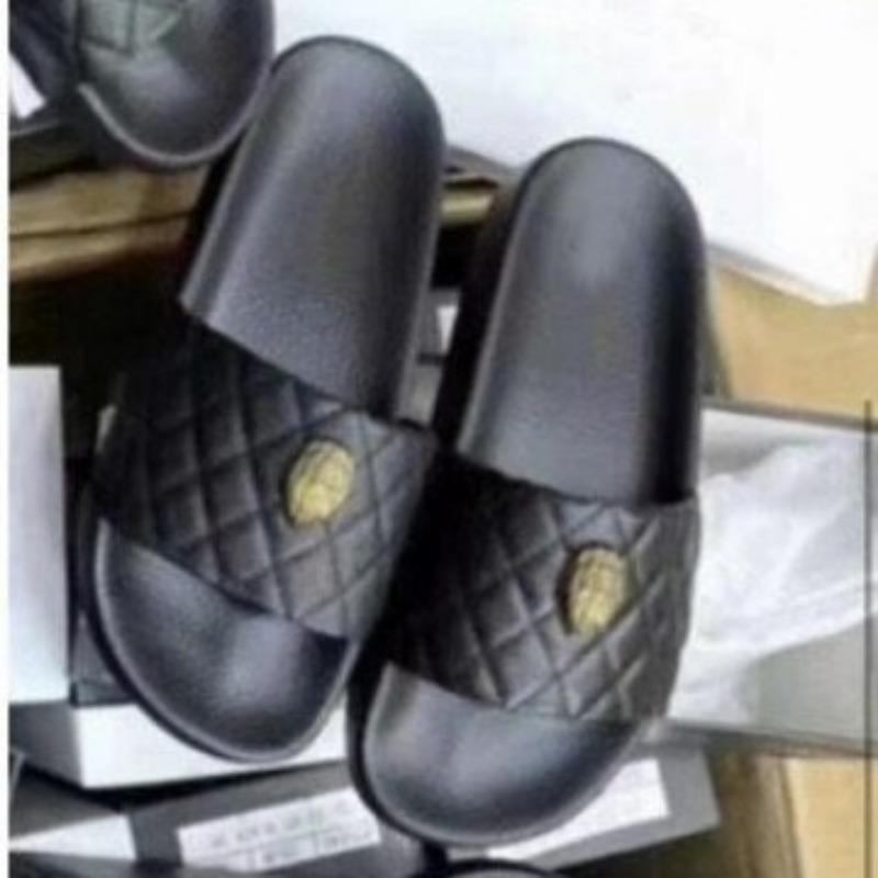 Summer New Large Size One-word Slippers Women Wear Colored Eagle Head Flat Bottom Cool Slippers Women