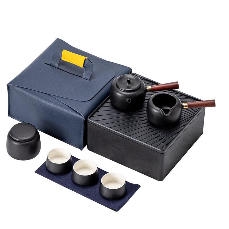 Portable Ceramic Tea Set with 4 Cups