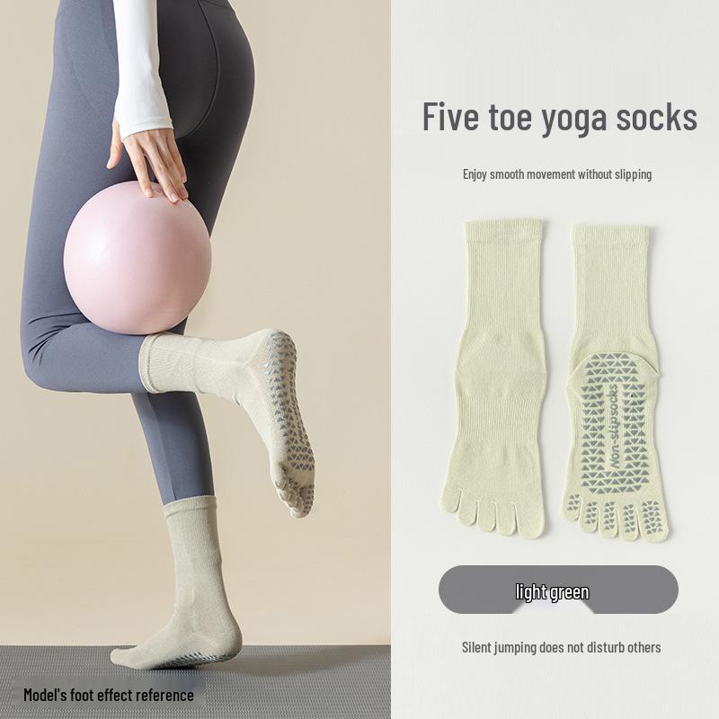 Professional Non-slip Split-toe Yoga and Pilates Mid-calf Socks