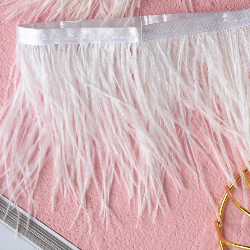 Verschlüsselter Federstoffstreifen 10-13 cm Straußenhaar Stoffkante Kleid Lateintanzrock Stoffband Hut Dekorationsmaterial