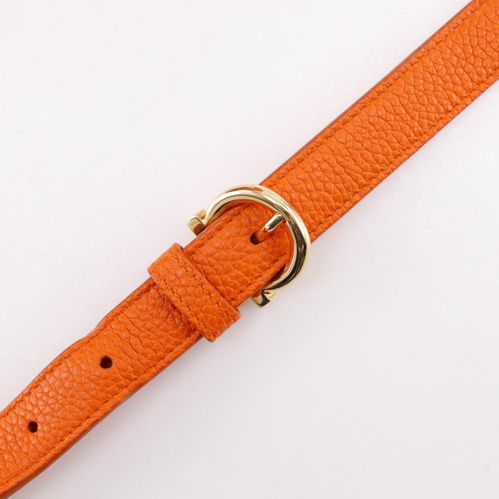 Salvatore Ferragamo Fiamma Handbag 2WAYShoulder Orange leather Women Used