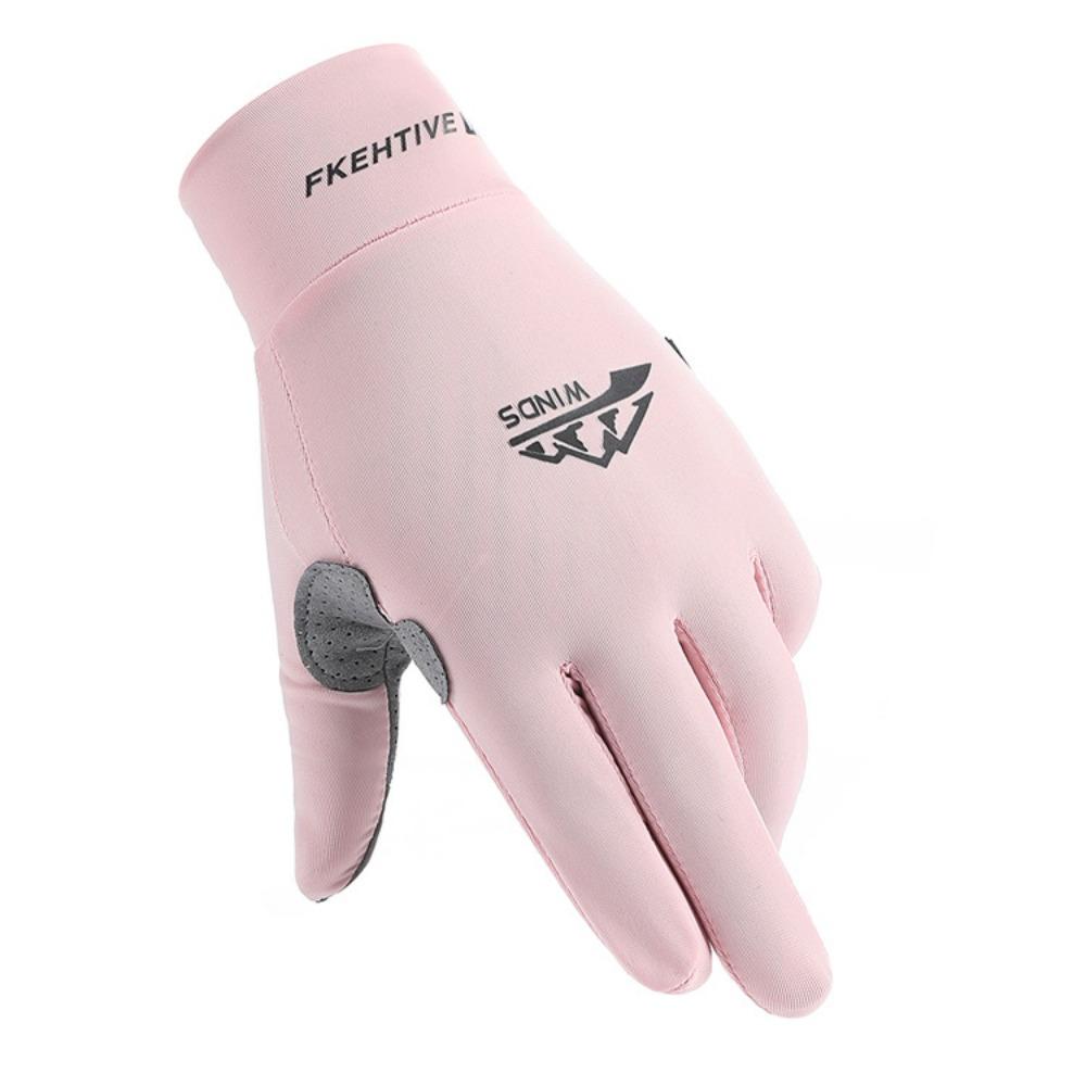 Gloves Ice silk mens and womens sunscreen full finger cycling driving fishing sports breathable sweat-absorbing thin summer touch screen gloves M