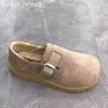 Suede Flats Women Snow Boots Short Plush Cotton Casual Shoes 2025 Trend Designer Walking Warm Non-slip Winter Botas De Mujer
