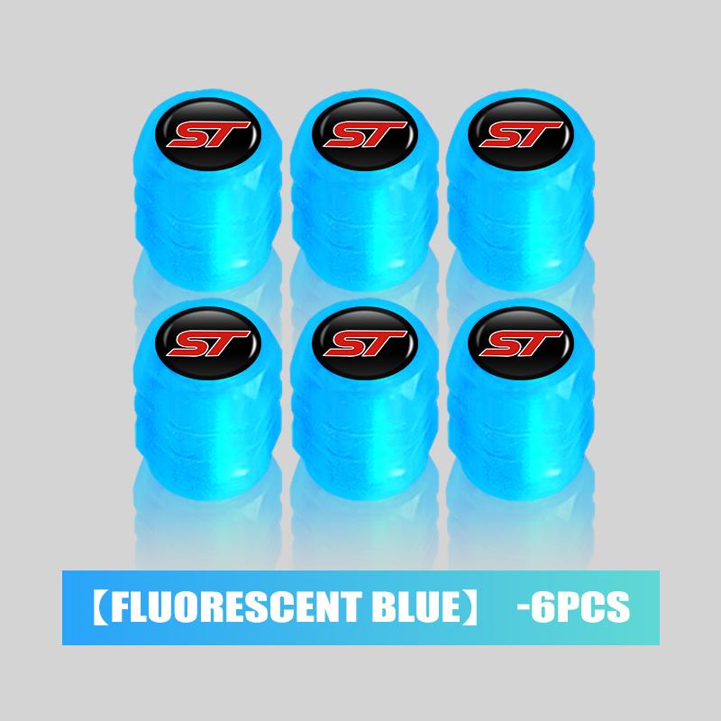 4/6/10pcs Car Tire Fluorescent Dustproof Wheel Valve Stem Caps For Ford Falcon Fusion Escape Ecosport Fusion Explorer Expedition