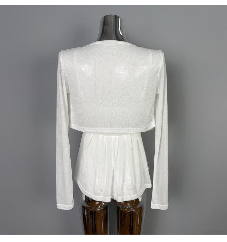 Ensemble deux pièces pour femme Dongdaemun Coréen - Haut à bretelles nœud & Cardigan - Amincissant, Sexy, Désir Pur