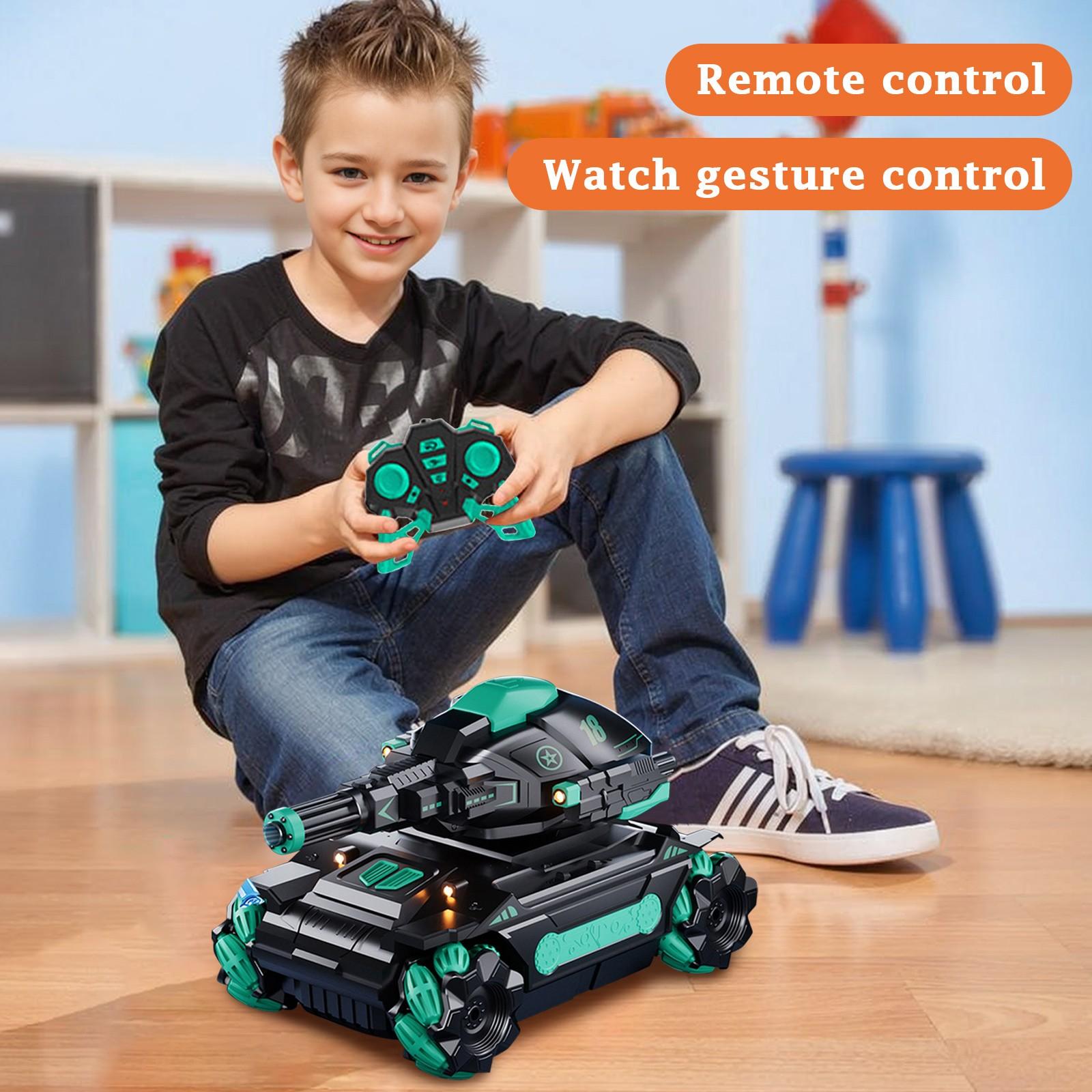 

Водяная бомбочка танк игрушка с дистанционным управлением детский внедорожник с датчиком жестов полный привод One Size синий