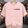 2025 Summer Men's 100_ Cotton Casual Loose Large Letter Printed Round Neck Short Sleeve T-Shirt Tops High Street Unisex Style