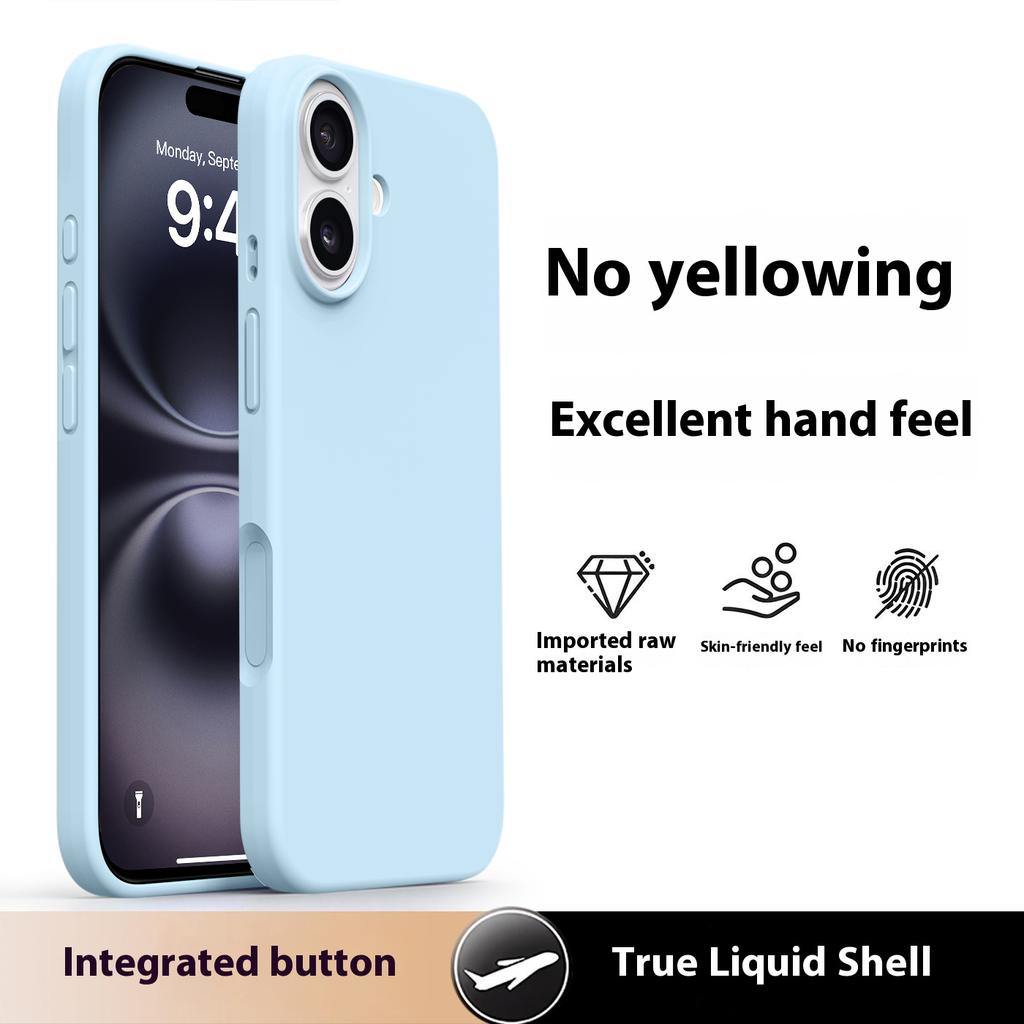 For iPhone 16 Case Soft Microfiber Lining Liquid Silicone+PC Phone Cover