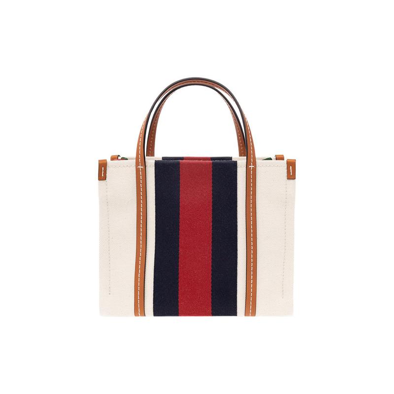 Gucci handbag Interlocking Double G logo detachable and adjustable shoulder strap Cotton and canvas with leather trim Tote bag Tote bag shopping bag