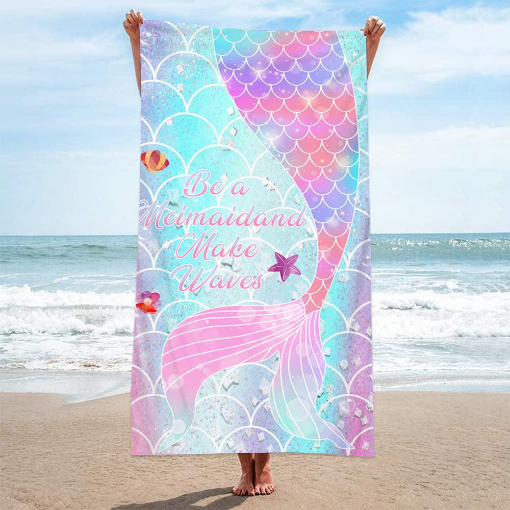 Sea Turtle Beach Towel Microfiber Ocean Animal Bath Towel Nautical Theme Quick Dry Towels for Kids Adults Swimming Sports Travel