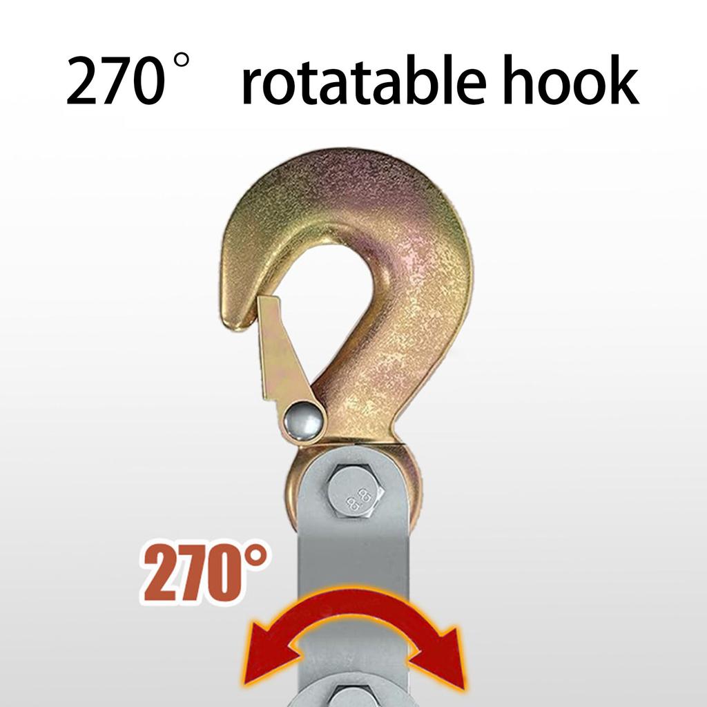 Wielokrążek z liną Wciągnik Podnoszenie Mocy Wielofunkcyjny Wytrzymały System Krążków Metalowe Koło Linowe Z 1100/2200 Lbs