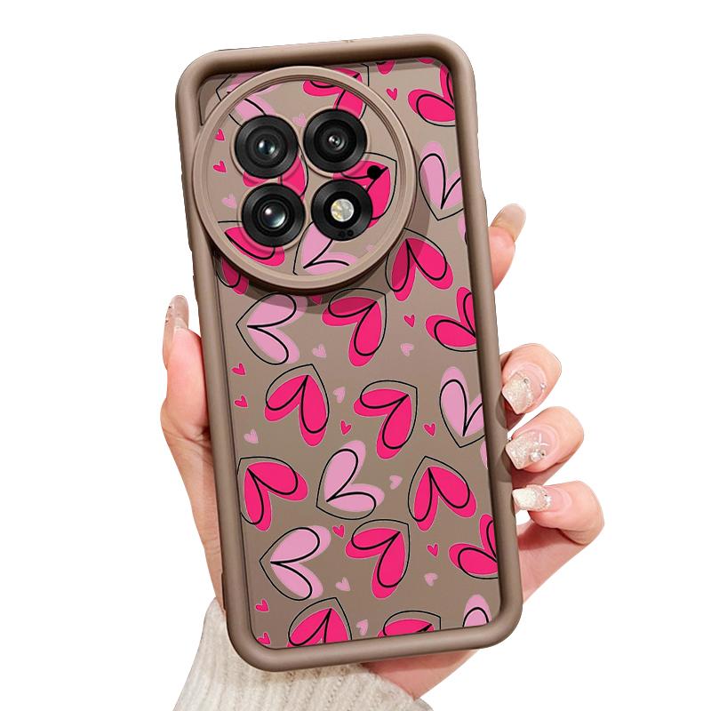 Hand Drawn Heart-shaped Pattern Case For OnePlus 15 13 13T 12 Shockproof Bumper Soft Silicone Cover For Oneplus Nord 5 13R 12R 11R 5G