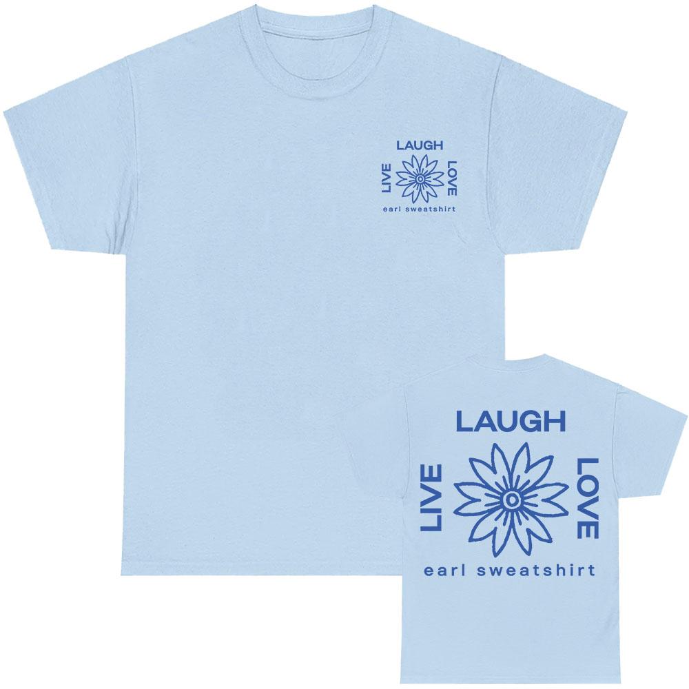 LLL BLUME SCHWARZES TEE Earl Sweatshirt Live Lachen Lieben T-Shirt Kurzarm Baumwolle Herren T-Shirts Grafikdruck Kleidung Männlich