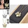 Openable Butterfly Creative Pendant Necklace In Elegant Gold And Silver Women For