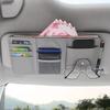 Multifunctional Car Visor Organizer Zippered Sunglasses Clip With Card Holder & Ticket Storage Pouch Auto Interior Accessories