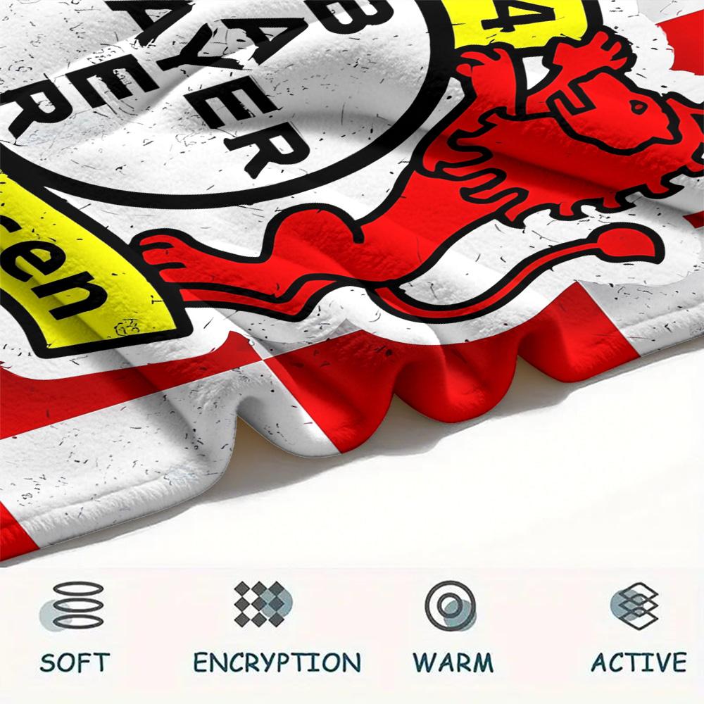 Bayer 04 Leverkusen Print Flannel Blanket, High Quality Comfortable for All Seasons, Home Decor, Warmth and Comfort, Perfect for Christmas Gifts