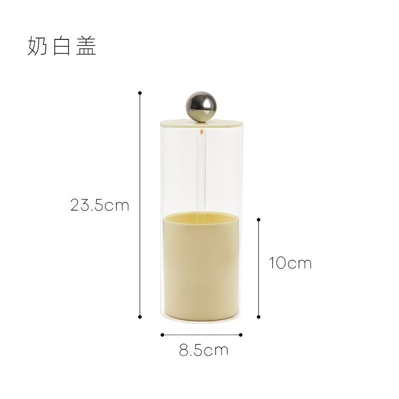 Nordic Style Height Adjustable Circular Desktop Dust-Proof Makeup Pen Storage Box Entrance And Bedroom Small Item Storage Box