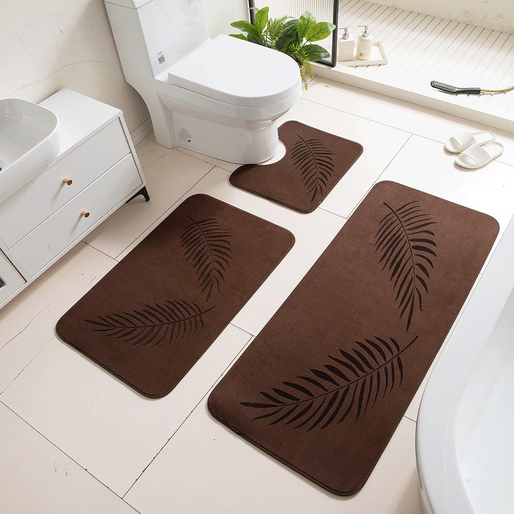 3D Carved Three-Dimensional Bathroom Floor Mat Toilet Three-Piece Non-Slip Absorbent Carpet