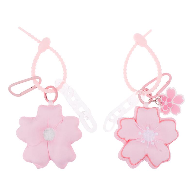 

Розовый брелок для ключей с цветущей вишней, подвеска в виде сакуры из ткани, милый брелок для ключей с цветком, подвески для рюкзака, украшения для автомобиля, аксессуары для сумок