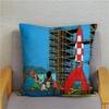 Federa Cuscino con Fantasia Ding Ding Adventure Regalo per Bambini Federa Quadrata Decorazione Auto Divano Casa