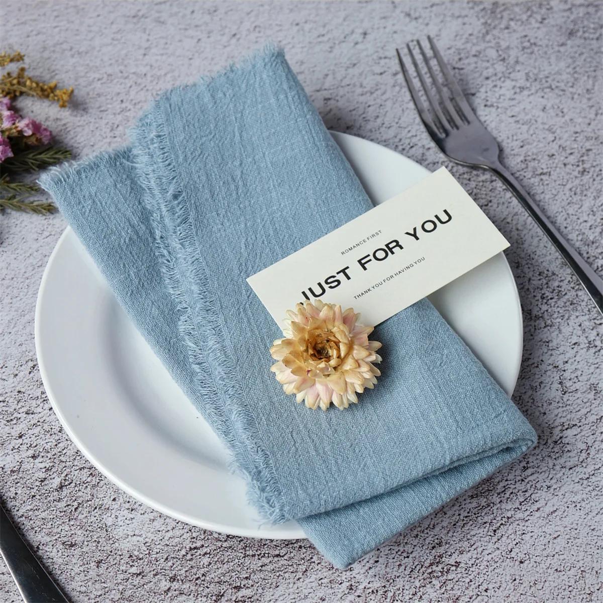 

12pcs Soft Cotton Napkins 12X12 Multipurpose Elegant Cloth for Home Events Perfect for Thanksgiving Weddings світло-синій колір