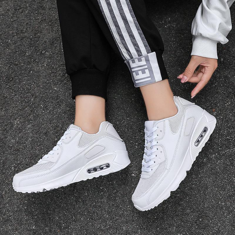 Studenten-Luftkissen-Schuhe Damen Plateau Laufschuhe Damen Sommer Freizeit Wellenschuhe Weiß Glück
