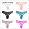 FINETOO 4 adet/takım seksi dantel kadın külot G-String iç çamaşırı Intimates iç çamaşırı tanga kadın külot için kelebek t-geri çiçek külot
