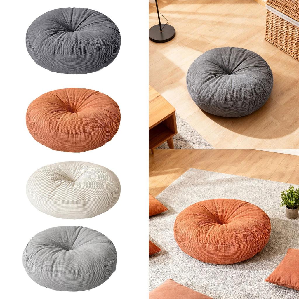 Premium Corduroy Round Floor Pillow Comfortable Plush Cushion Pad for Living Room Sofa Meditation Chair