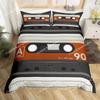 Musical Bedding Set Queen Size Music Theme Bedding Duvet Cover Set for Boys Decor Disc Comforter Cover Set Record Quilt Cover