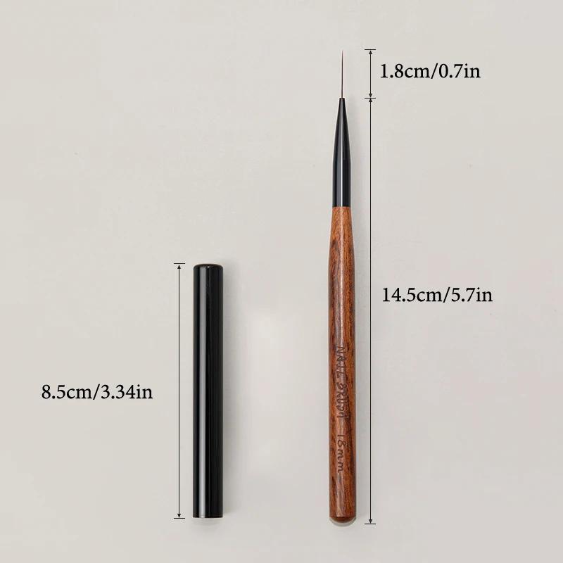 Nail Art Brush Checker Sandalwood Nail Drawing Painting Long Line Brush Nail Art Tool Painting Brushes DIY Design Manicure Tools