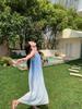 2026 French Seaside Gradient Strappy Sleeveless Beach Dress