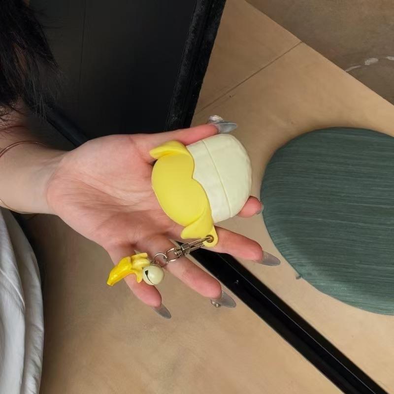 Cute 3D Peeled Banana Earphone Case for Apple Airpods 1/2 3 4 Pro Pro2 Silicone Simulation Fun Silicone Protective Case