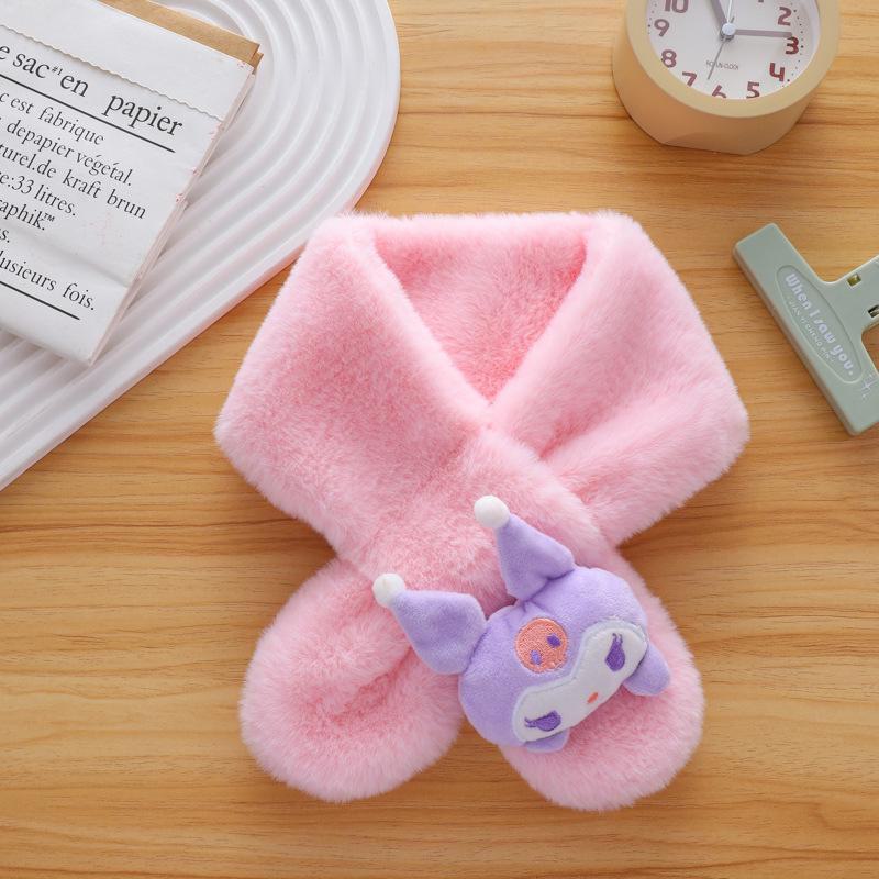 

Милый шарф с изображением собаки из мультфильма «Корица» для детей — теплый плюшевый зимний шарф для детей и студентов Children s round head purple jade розовый