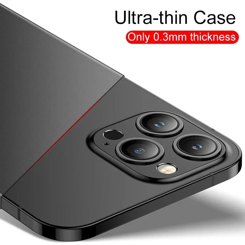 0.3mm Ultra Thin Silicone Case For iPhone 15 12 13 11 14 Pro Max 12 13 Mini XS Max X XR SE 7 8 Plus Matte Transparent Back Cover