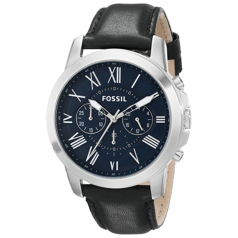 Fossil Men's Chronograph Watch - Leather Strap, Three Dial, Business Casual Daily Wear FS4990