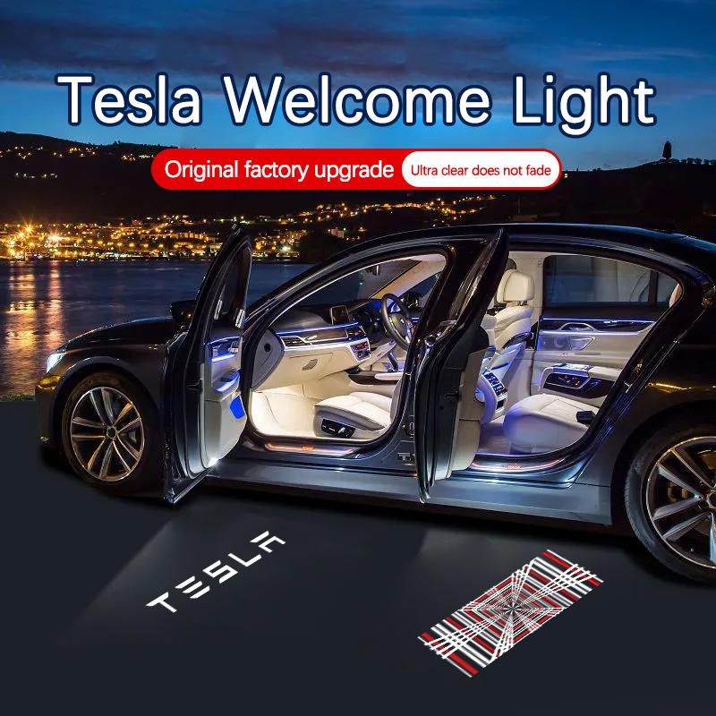 2Pcs LED Car Door Projector Car Welcome Light For Tesla Model 3 Model Y Model S Model X Tesla Decorative accessories