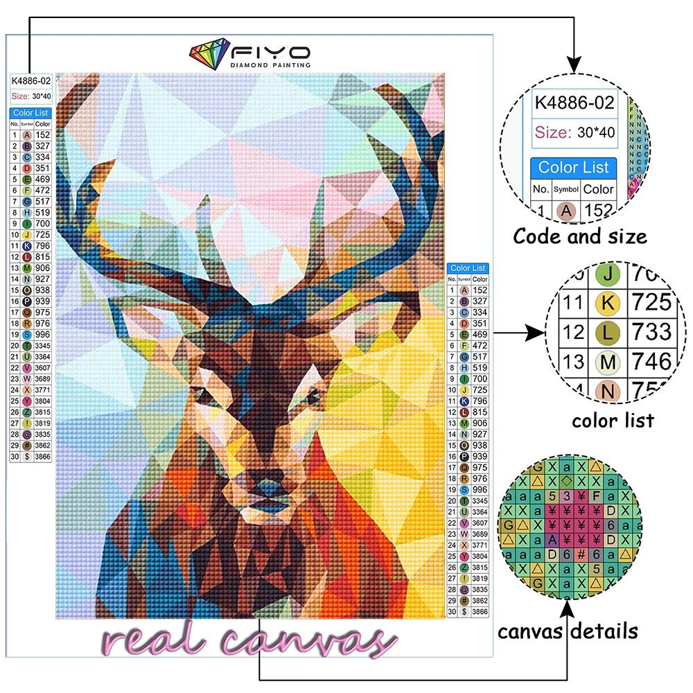 5D Diamond Painting Colorful Animal Deer DIY Diamond Embroidery Rhinestone Home Decoration