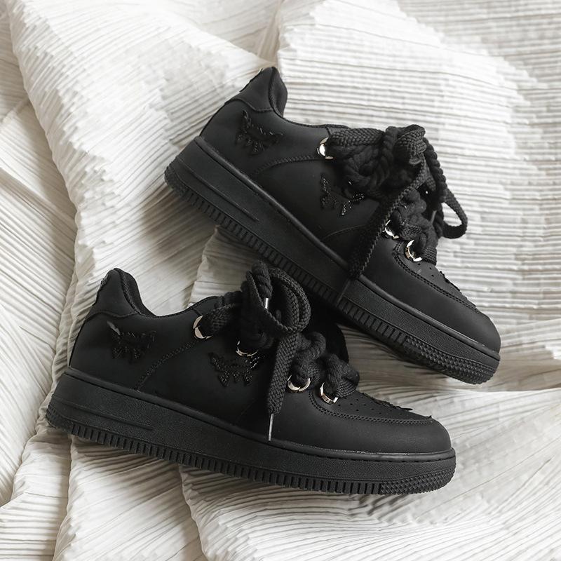 

Мужская обувь 2025 года, лето, новые кроссовки Air Force One, нескользящие, износостойкие, для спорта и отдыха, на платформе, Street Shot 1046-J 44 чёрный