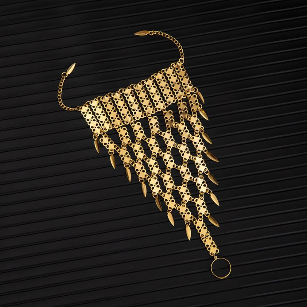 Thai Golden Tassels Bracelet Multi Layer Hollow Geometric Bracelet  Cultural Events Style 4