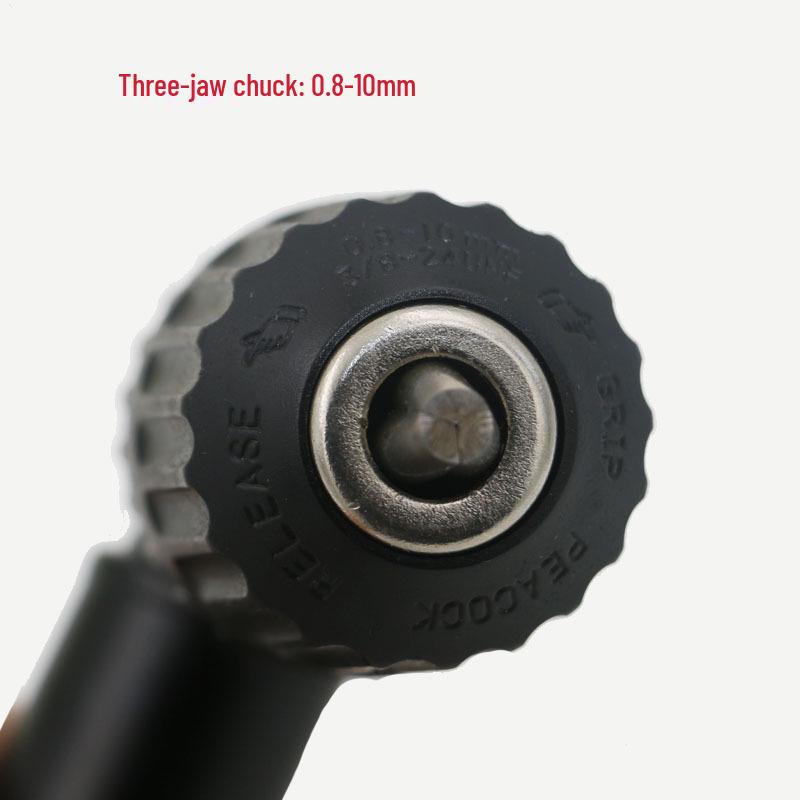 90° Right Angle Drill Adapter with Keyless Chuck and Hex Shank