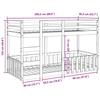 VidaXL Lit superposé Blanc 80x200 cm Bois de pin massif, cadre de lit superposé bas, meubles de chambre à coucher, cadre de 3308587
