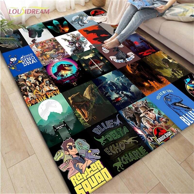 Jurassic Park Dinosaur Pattern Carpet Anti-Skid Area Floor Mat Rug Non-slip Mat Dining Room Living Room Soft Bedroom Carpet