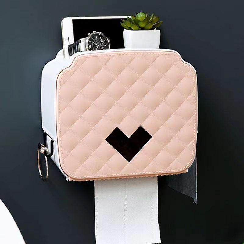 

WTEMPO портативный держатель для туалетной бумаги, пластиковый водонепроницаемый диспенсер для бумаги для туалета, домашний ящик для хранения, аксессуары для ванной комнаты 19.1*19.6*10cm розовый